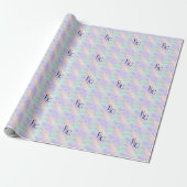 Modernes Monogram Logo Iridescent Opal Stilvoll Geschenkpapier (Ungerollt)