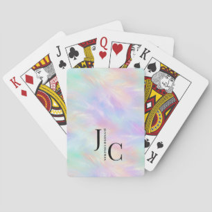 Modernes Monogram Logo Iridescent Opal Stilvoll Spielkarten
