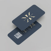 Modernes Monogram Logo K Dark Blue Gold Beruflich Visitenkarte