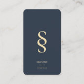 Modernes Monogram Logo S Dark Blue Beruflich Visitenkarte (Vorderseite)