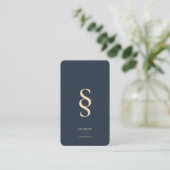Modernes Monogram Logo S Dark Blue Beruflich Visitenkarte (Stehend Vorderseite)