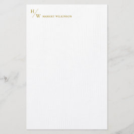 Modernes Monogram Luxury Gold Personal Stationery Briefpapier