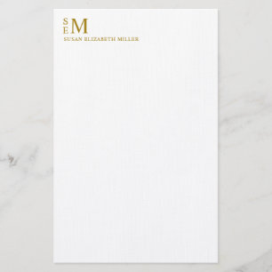 Modernes Monogram Luxury Gold Personal Stationery Briefpapier