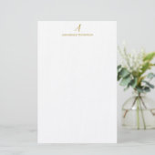 Modernes Monogram Luxury Gold Personal Stationery Briefpapier (Stehend Vorderseite)