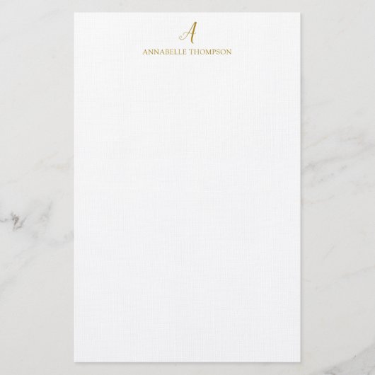 Modernes Monogram Luxury Gold Personal Stationery Briefpapier (Vorderseite)