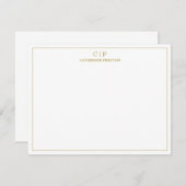 Modernes Monogram Luxury Gold Personal Stationery Mitteilungskarte (Vorne/Hinten)