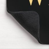 Modernes Monogram Minimal Black Gold Mousepad (Ecke)