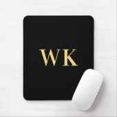 Modernes Monogram Minimal Black Gold Mousepad (Mit Mouse)