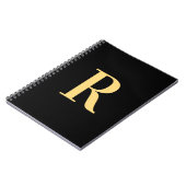 Modernes Monogram Minimal Black Gold Notizblock (Linke Seite)