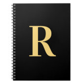 Modernes Monogram Minimal Black Gold Notizblock (Vorderseite)