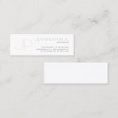 Modernes Monogram Minimal Design Luxus Beruflich Mini Visitenkarte (Vorne/Hinten)