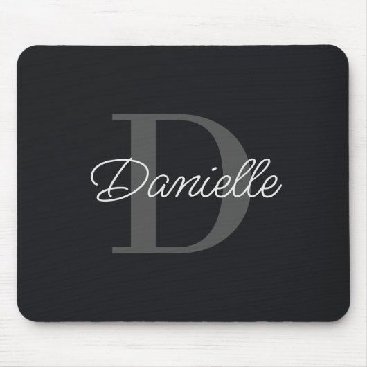 Modernes Monogram Minimalistisch Individuelle Name Mousepad (Vorne)