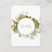 Modernes Monogram mit grünem QR-UAWG Begleitkarte (Rückseite)