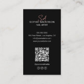 Modernes Monogram Nail Artist Black Visitenkarte (Rückseite)