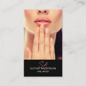 Modernes Monogram Nail Artist Black Visitenkarte (Vorderseite)