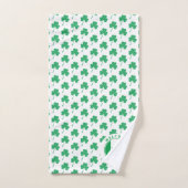Modernes Monogram Name Irish Flag Kleeblatt Badhandtuch Set (Handtuch)