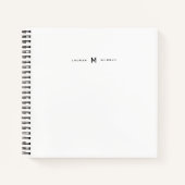 Modernes Monogram Name Stilvolles Typografie-Noteb Notizblock (Vorderseite)