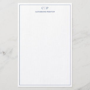 Modernes Monogram Navy Blue Personal Stationer Briefpapier