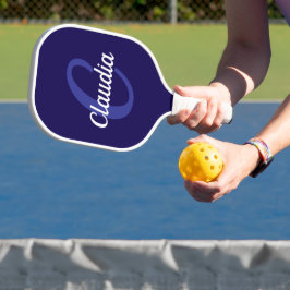 Modernes Monogram Navy Blue Pickleball Paddel Schläger