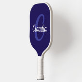 Modernes Monogram Navy Blue Pickleball Paddel Schläger (Links)