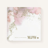Modernes Monogram Pink & Gold Abstraktes Sketchboo Notizblock (Vorderseite)