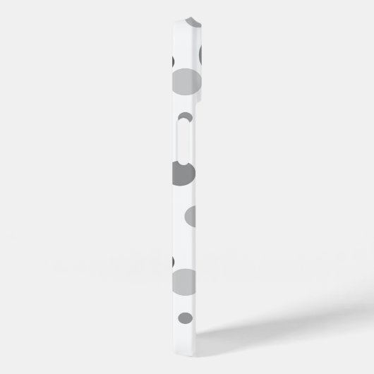 Modernes Monogram Polka Dot Grau Pink Case-Mate iPhone Hülle (Rückseite / Rechts)