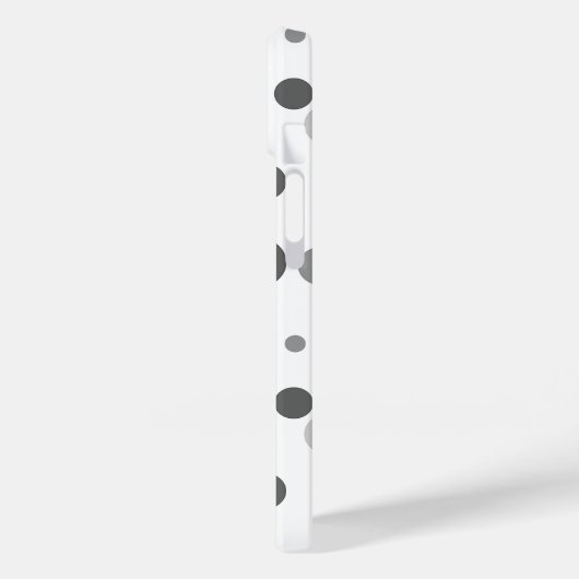 Modernes Monogram Polka Dot Grau Pink Case-Mate iPhone Hülle (Rückseite / Links)