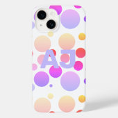 Modernes Monogram Polka Dot Lila Lilac Ombre Case-Mate iPhone Hülle (Rückseite)