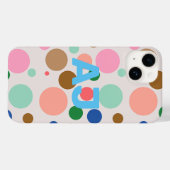 Modernes Monogram Polka Dot Muster Case-Mate iPhone Hülle (Rückseite (Horizontal))