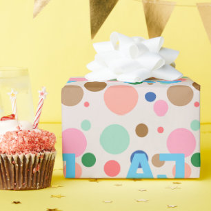Modernes Monogram Polka Dot Muster Geschenkpapier