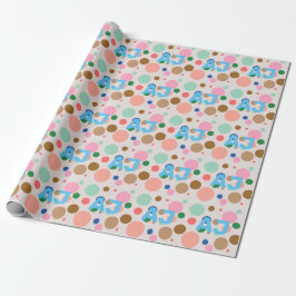 Modernes Monogram Polka Dot Muster Geschenkpapier