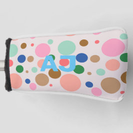 Modernes Monogram Polka Dot Muster Golf Headcover