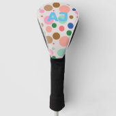 Modernes Monogram Polka Dot Muster Golf Headcover (Vorderseite)