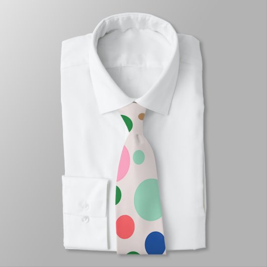 Modernes Monogram Polka Dot Muster Krawatte (Gebunden)