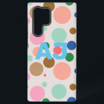 Modernes Monogram Polka Dot Muster Samsung Galaxy Hülle<br><div class="desc">Das ist ein niedliches, personalisiertes modernes Monogramm-Design. Es hat Platz für Ihre Initialen in stilvoller Typografie und einem Polka-Punkte-Muster in trendigen Pastellfarben Minze, Grün, Beige, Braun, Blau und Rosa. Es ist perfekt, um Ihre Accessoires zu aktualisieren und ist ideal als maßgeschneidertes Geschenk. Fügen Sie einfach Ihre Initialen hinzu, um sie...</div>