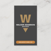 Modernes (Monogram QR) Bronze & Matte Black Visitenkarte (Vorderseite)