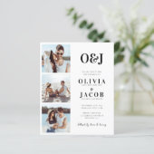 Modernes Monogram QR Code Foto Hochzeitseinladung (Stehend Vorderseite)