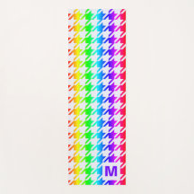 Modernes Monogram Rainbow Ombre Hahnentrittmuster 