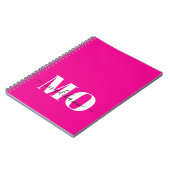 Modernes Monogram, rosa und weiß Notebook Notizblock (Linke Seite)