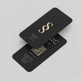 Modernes Monogram S Black Gold Beruflich Logo Visitenkarte