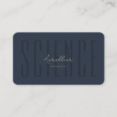 Modernes Monogram Science Scientist Dark Blue Gold Visitenkarte (Vorderseite)