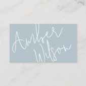 Modernes Monogram Script Stilvoll Trendy Blue Visitenkarte (Vorderseite)