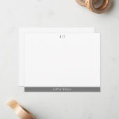 Modernes Monogram Smokey Gray Personal Stationer N Mitteilungskarte (Vorderseite/Rückseite Beispiel)
