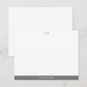 Modernes Monogram Smokey Gray Personal Stationer N Mitteilungskarte (Vorne/Hinten)
