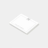 Modernes Monogram Square Border Black Post-it Klebezettel (angewinkelt)