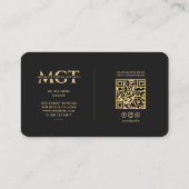 Modernes Monogram Tattoo Artist Elegantes Schwarze Visitenkarte (Rückseite)