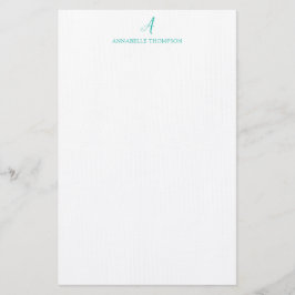 Modernes Monogram Turquoise Personal Stationery Briefpapier