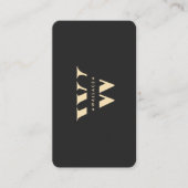 Modernes Monogram-W-Logo Beruflich Black Gold Visitenkarte (Vorderseite)