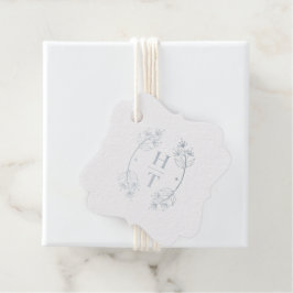 Modernes Monogram Wappen Dusty Blue Wedding Willko Geschenkanhänger