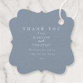 Modernes Monogram Wappen Dusty Blue Wedding Willko Geschenkanhänger (Rückseite)